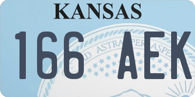 KS license plate 166AEK