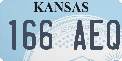 KS license plate 166AEQ