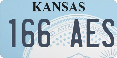 KS license plate 166AES