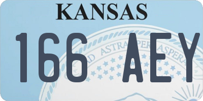 KS license plate 166AEY