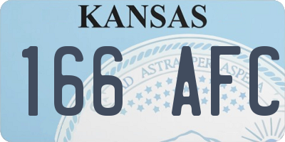KS license plate 166AFC