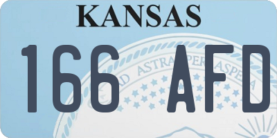 KS license plate 166AFD