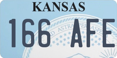 KS license plate 166AFE