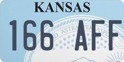 KS license plate 166AFF