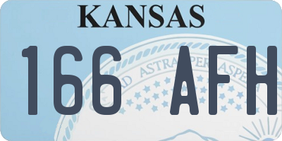 KS license plate 166AFH