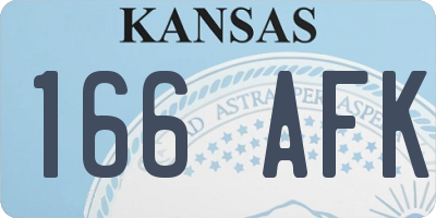 KS license plate 166AFK