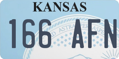 KS license plate 166AFN