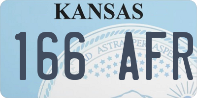 KS license plate 166AFR