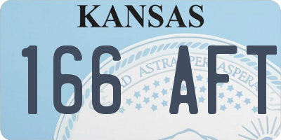 KS license plate 166AFT