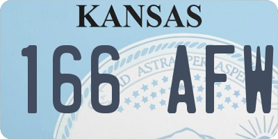 KS license plate 166AFW