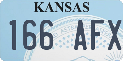 KS license plate 166AFX