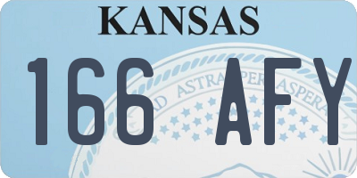 KS license plate 166AFY