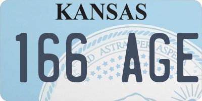 KS license plate 166AGE