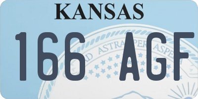 KS license plate 166AGF