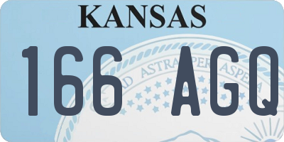 KS license plate 166AGQ