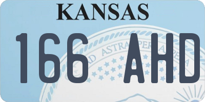 KS license plate 166AHD