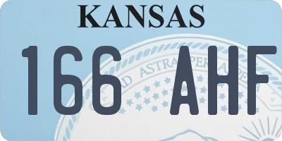 KS license plate 166AHF
