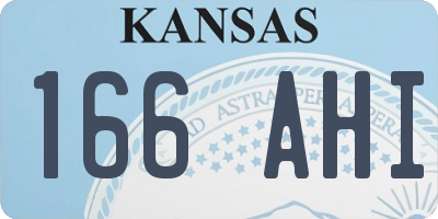 KS license plate 166AHI