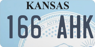 KS license plate 166AHK