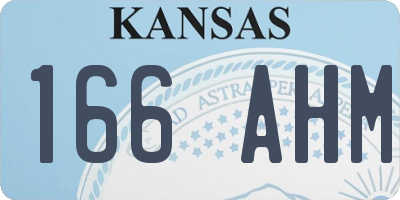 KS license plate 166AHM