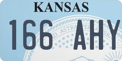 KS license plate 166AHY