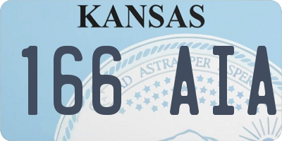 KS license plate 166AIA