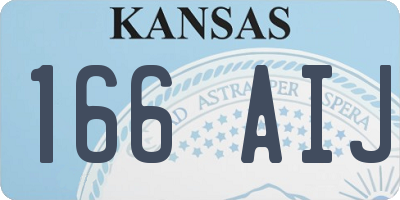 KS license plate 166AIJ