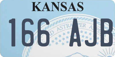 KS license plate 166AJB