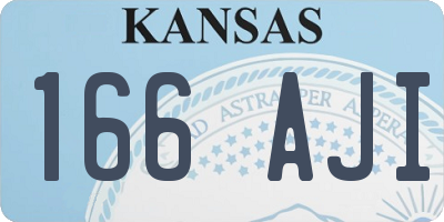 KS license plate 166AJI