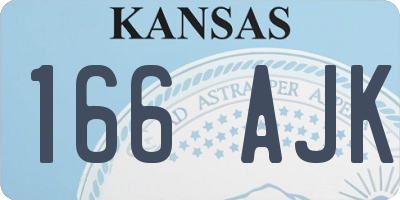 KS license plate 166AJK