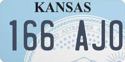 KS license plate 166AJO
