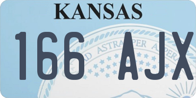 KS license plate 166AJX