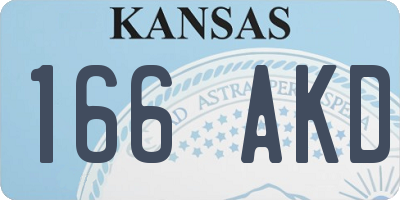 KS license plate 166AKD