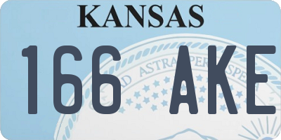 KS license plate 166AKE