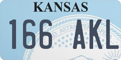 KS license plate 166AKL