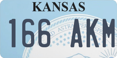 KS license plate 166AKM