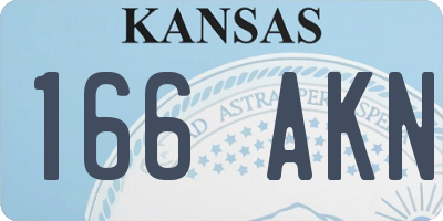 KS license plate 166AKN