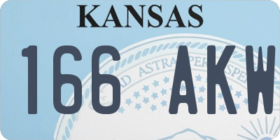 KS license plate 166AKW