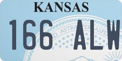KS license plate 166ALW