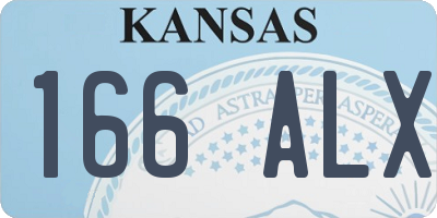 KS license plate 166ALX