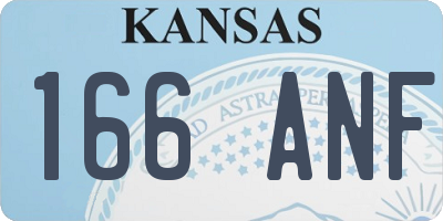 KS license plate 166ANF