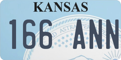 KS license plate 166ANN