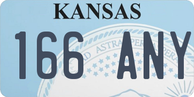 KS license plate 166ANY