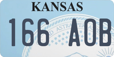 KS license plate 166AOB