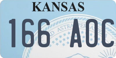 KS license plate 166AOC
