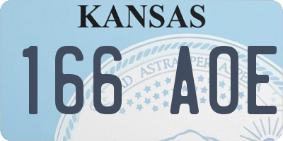 KS license plate 166AOE