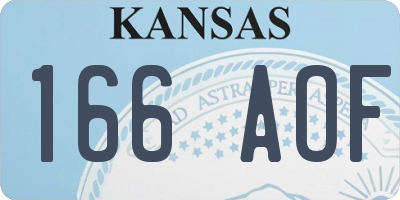 KS license plate 166AOF