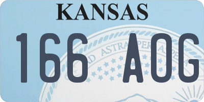 KS license plate 166AOG