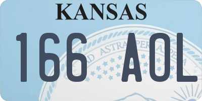KS license plate 166AOL