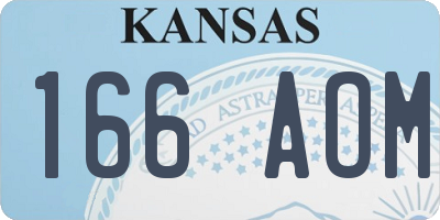 KS license plate 166AOM